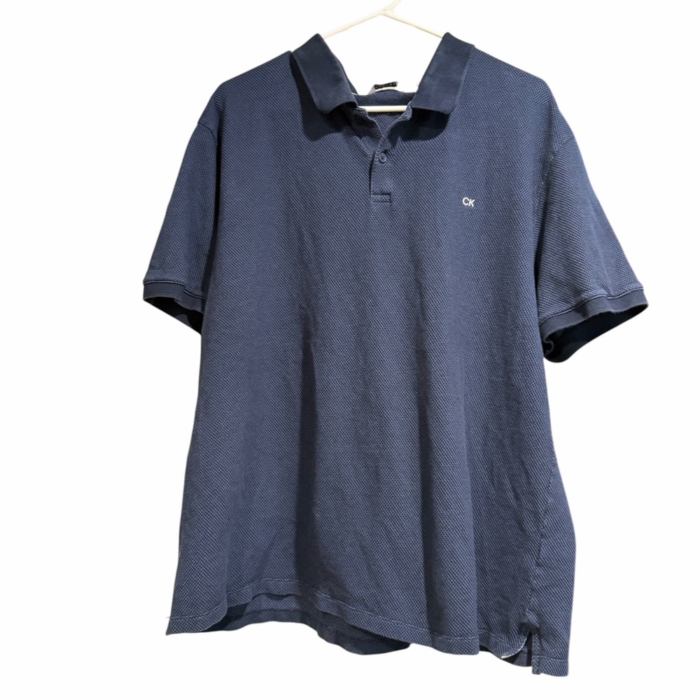 Calvin Klein Men’s XXL Piqué Polo Shirt | Navy Blue | 100% Cotton | CK Logo